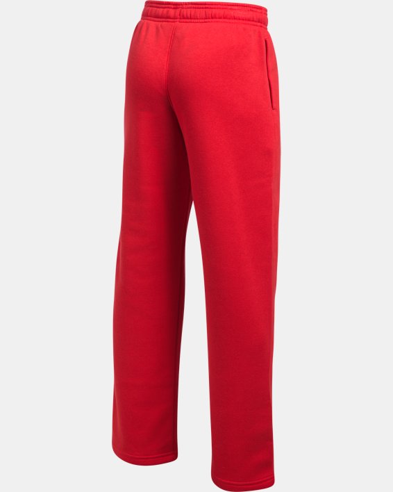 Boys' UA Hustle Fleece Pants, Red, pdpMainDesktop image number 3